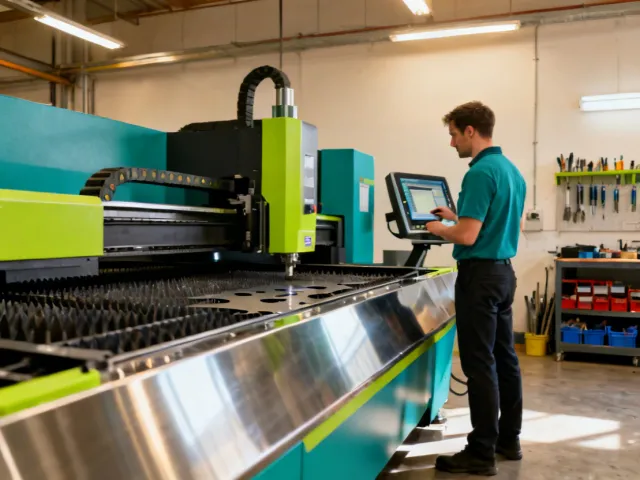 Novanta fiber laser cutting machine in modern workshop