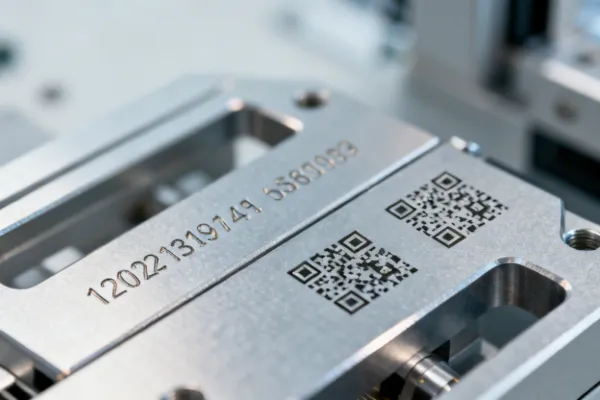 Laser marking serial numbers on metal parts